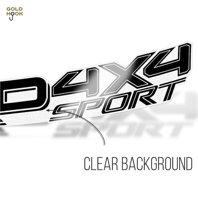 May include: Black and white decal with the text "4X4 SPORT" in a bold, stylized font. The decal is designed for use on a vehicle.