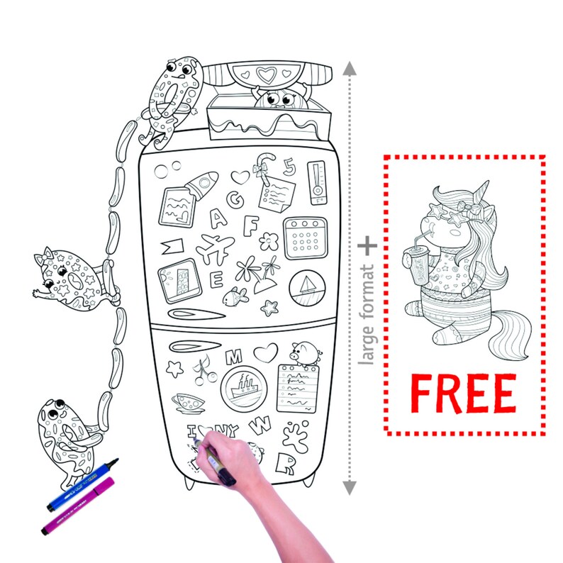 Download Crayola giant coloring page Room Decorations for Children's kids Wall Decal Party Favors & Games ...