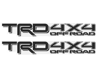 2X GOLD HOOK Authentic TRD 4x4 Off-Road Decals for Toyota Tacoma: Elevate Your Truck&#39;s Adventure-Ready Look, Matte Finish, Black