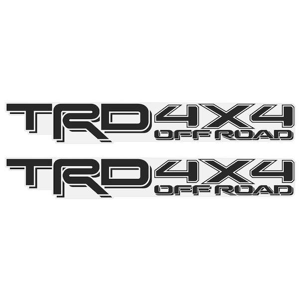 2X GOLD HOOK Authentic TRD 4x4 Off-Road Decals for Toyota Tacoma: Elevate Your Truck's Adventure-Ready Look, Matte Finish, Black