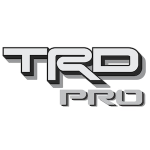 2024 2025 Toyota Tacoma vinyl decals TRD PRO, Replacement Stickers, Set of 2, Premium Series (Metallic Finish) Gray