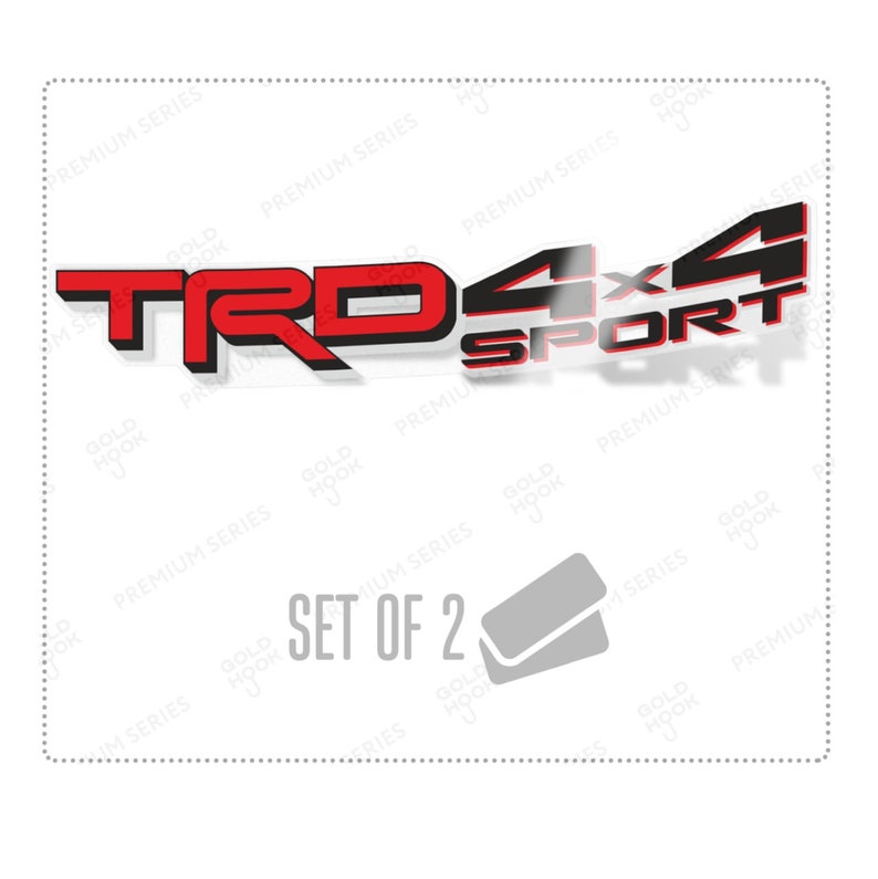 May include: A set of two red and black vinyl decals with the text "TRD 4x4 SPORT".