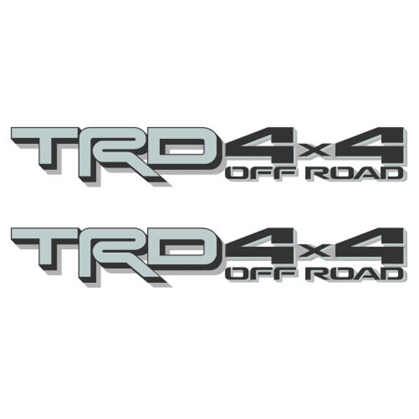 2X GOLD HOOK TRD 4x4 Off Road Decals for Toyota Tundra New Model Truck, Replacement Stickers, Die-Cut, Self-Adhesive (Gray, Silver)