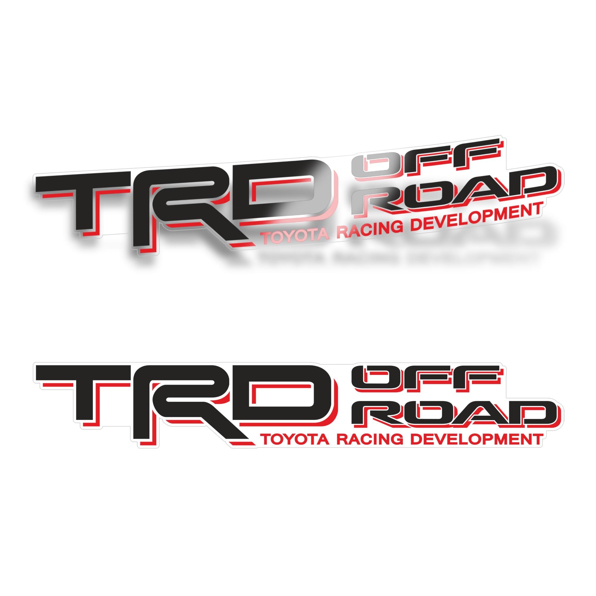 GOLD HOOK TRD Off Road Decals for Truck, Toyota Tacoma Bed Stickers (Set of 2) Matte Finish, Black/Red