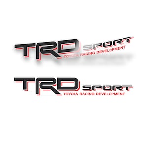 TRD Sport Decals for Toyota Tacoma and Tundra, Bedside Replacement Sticker, Matte Finish, Black/Red, Set of 2 from Gold Hook TM