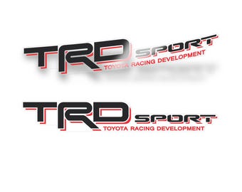TRD Sport Black Red Decal Toyota Tacoma Tundra (2005-2021) Replacement Set of 2