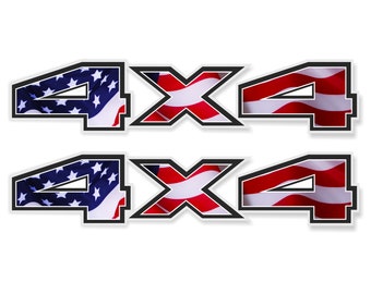 4x4 American Flag Decal Ford F-150 F-250 F-350 (2015-2026) Bedside Replacement Set of 2
