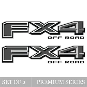 2X GOLD HOOK FX4 Off Road Decals for New Model Ford F150 Truck, Replacement Bedside Stickers, Die-Cut, Self-Adhesive Vinyl (Black, Gray)
