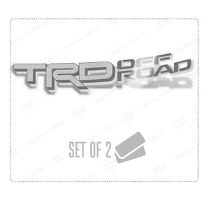 TRD Off Road Decal for New Model Toyota Tundra Truck, Replacement Bedside Sticker, Set of 2 (Gray, Silver WW)