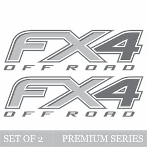 GOLD HOOK FX4 Off Road Decals and Stickers for Ford Truck F150 F250 F350 F450 (2012-2016) Super Duty (Set of 2) (Gray, Silver)