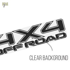 May include: Black and white decal with the text "4X4 OFF ROAD" in a bold, stylized font.