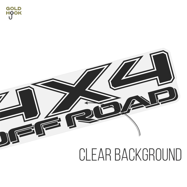 May include: Black and white decal with the text "4X4 OFF ROAD" in a bold, stylized font.