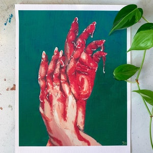Bloody Hands with Ring Canvas Print