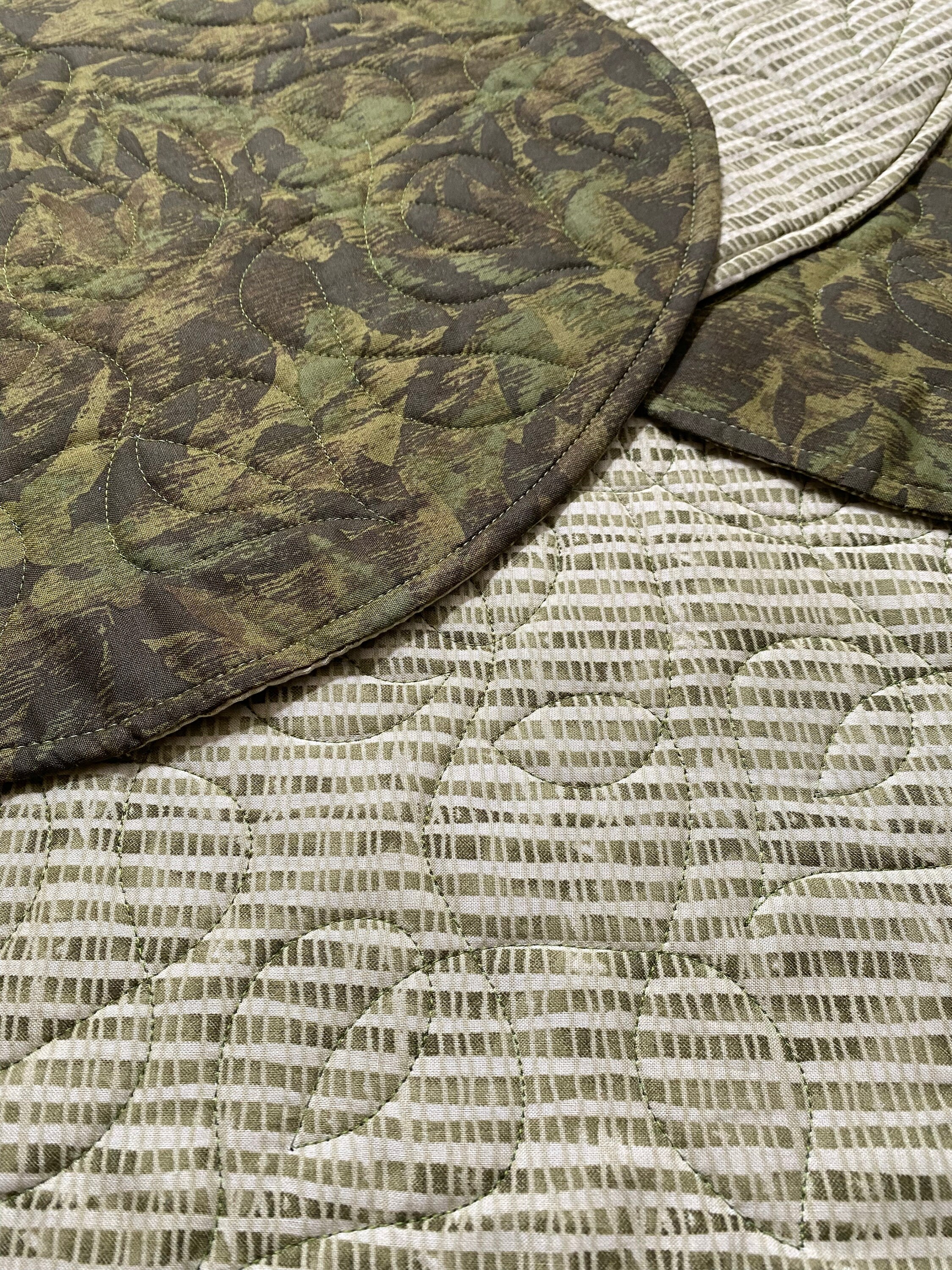 Leafy Greens Oval Quilted Placemats Set of 4 Olive Green Etsy