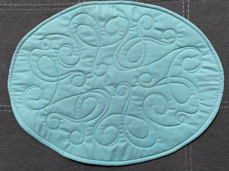 Batik Oval Quilted Placemats Set of 4 Orange Green Purple Etsy