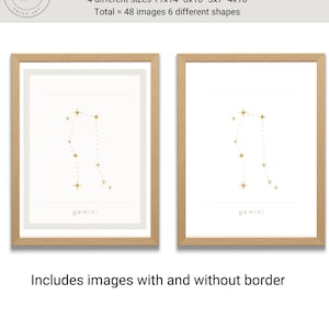 Constelaciones Estelares Astrología Pared Impresiones / Incluye Cada Signo + Carta Astral