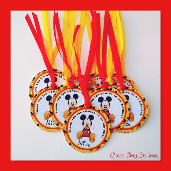 Mickey Mouse Favor Tags /& Ties