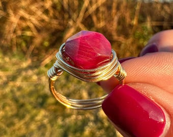 Pink Tigereye Ring