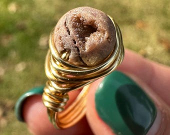 Desert Moon Druzy Ring