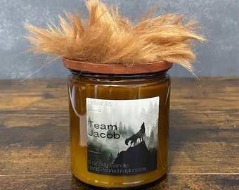 Team Jacob Candle: Ginger Wood & Palo Santo Soy Candle with Wooden Wick