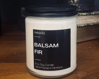 Balsam Fir Soy Candle: Holiday Wooden Wick Candle
