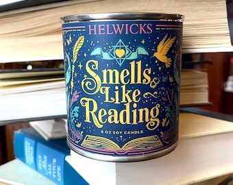 Smells Like Reading Candle, Bookish Candle, Soy Candle with Wooden Wick, Reading Book