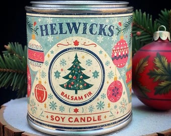 Christmas Soy Candle,  Balsam Fir, Holiday Candle