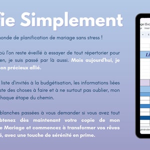 Tableur de planification mariage Excel image 2