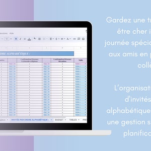 Tableur de planification mariage Excel image 4