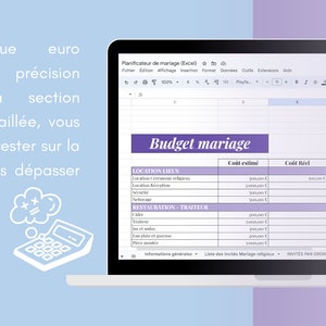 Tableur de planification mariage Excel image 3