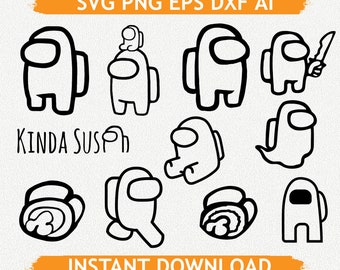35 Design Cricut Cut Files Optimized For Cutting Among Us Astronauts Collection Png Clip Art Vector 2 Fonts Svg Dxf Ai Eps Clip Art Art Collectibles Deshpandefoundationindia Org