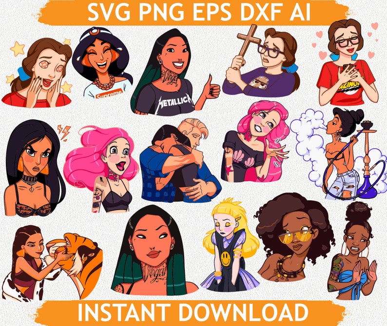 Download Punk Princess svg Cricut eps png dxf ai silhouette Cameo ...