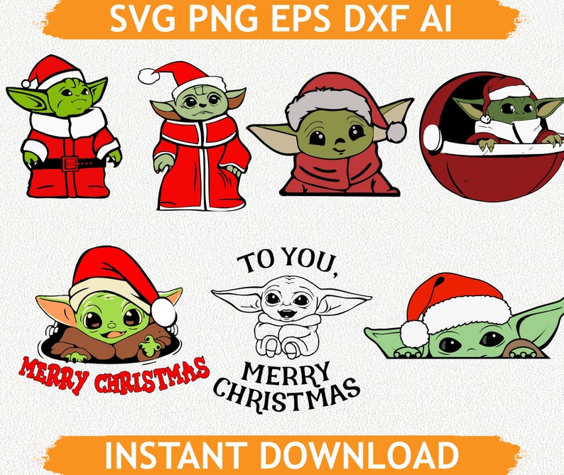 Download Christmas baby svg Cricut eps png dxf yoda ai | Etsy