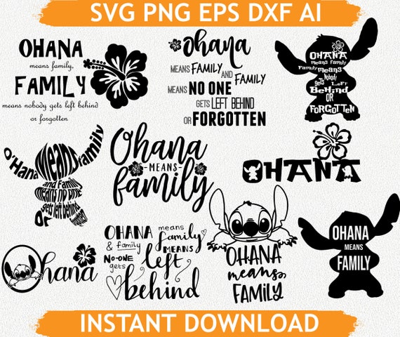 Download Ohana Means Family svg Cricut eps png dxf ai silhouette | Etsy