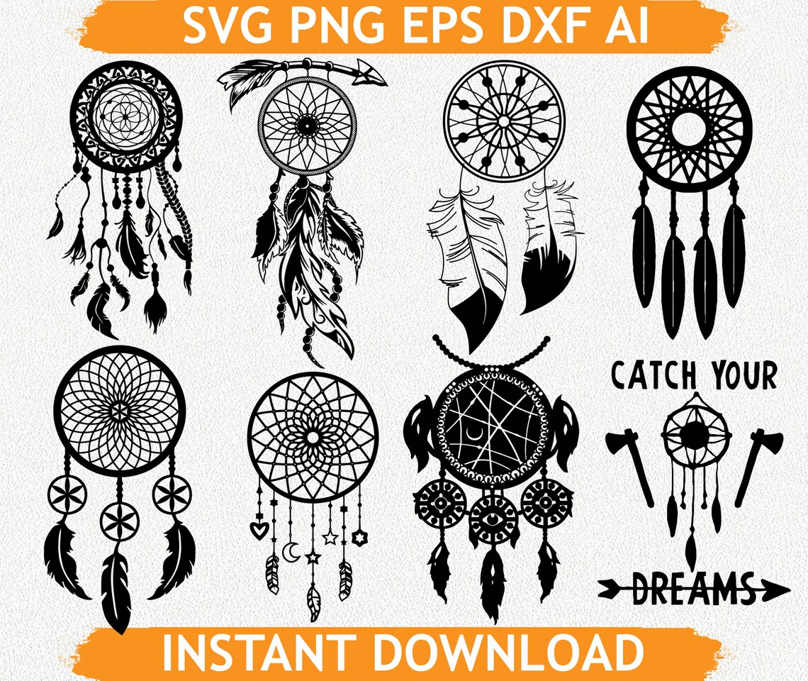 Dream Catcher SVG Monogram Dreamcatcher svg Cricut eps Etsy