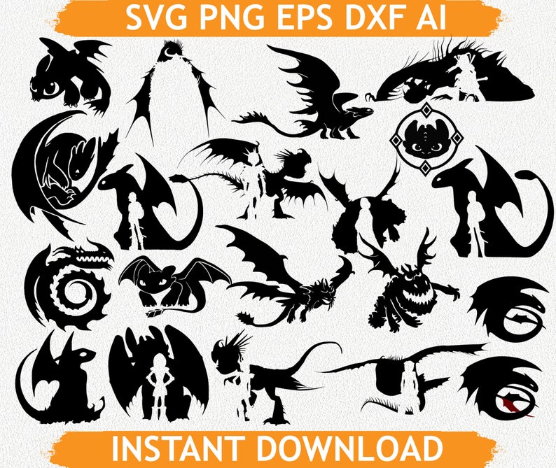 Download Dragon svg Cricut eps png dxf ai Cameo | Etsy