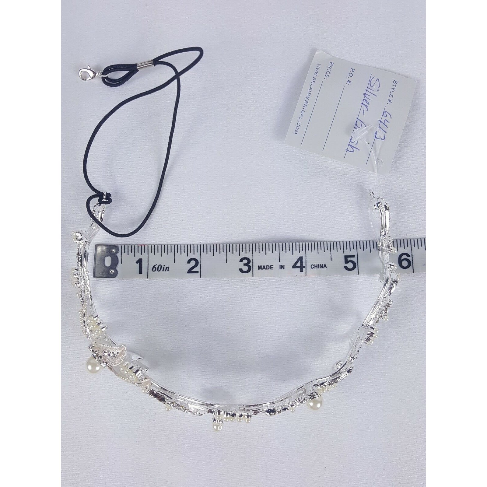 Bel-aire Bridal Headpiece Rhinestone and Pearl Bandeau Style 