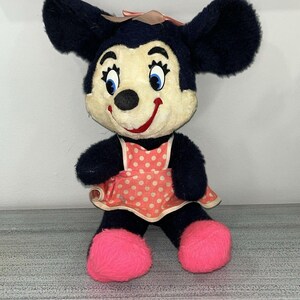 1950s Minnie Mouse Plush Stuffie Doll Walt Disney Distributing Co Vintage 12” image 6