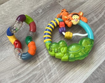 Vintage Baby Toys  Plastic Disney Tigger Rattle Sassy Classic 80s