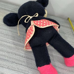 1950s Minnie Mouse Plush Stuffie Doll Walt Disney Distributing Co Vintage 12” image 11