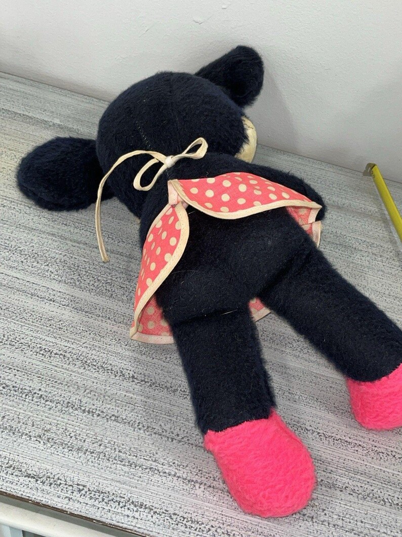 1950s Minnie Mouse Plush Stuffie Doll Walt Disney Distributing Co Vintage 12” image 11