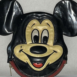 Squeaker Coin Purse Disneyland Mickey Mouse Souvenir  1970s Vintage
