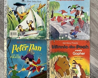 VTG Little Golden Books Disney Winnie The Pooh Gopher Peter Pan Donald Duck LGB
