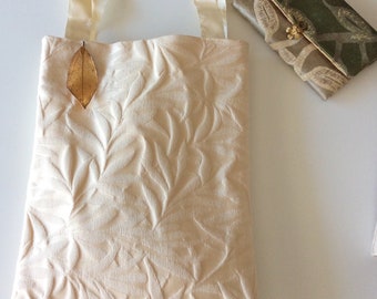 Pochette, sac, en soie et coton, pièce unique, fait main