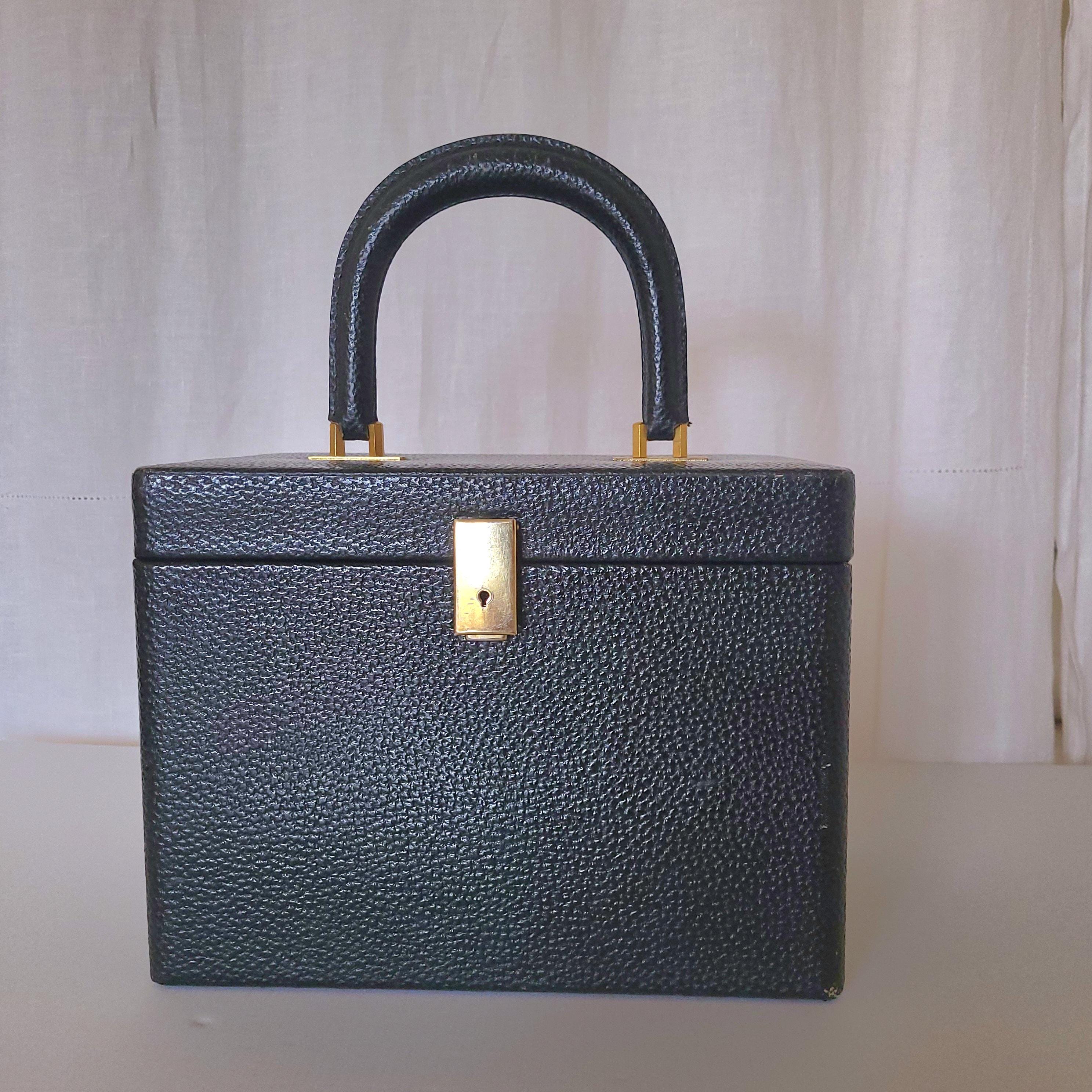 Sac à Main Vintage LE TANNEUR - Toile Et Cuir Noir - Occasion - Style Sac Porté Épaule