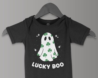 St Patricks Day Geist Babykleidung | Glücks Boo | Gothic Baby St Patricks Day | Baby Grusel St Patricks Day | Goth Baby St. Patricks Day