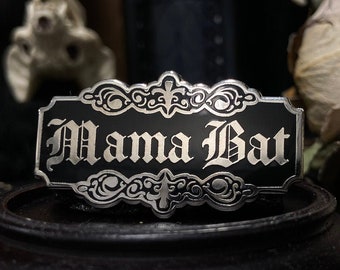 Mama Bat Hard Enamel Pin | Victorian Enamel Pin | Lapel Pin | Goth Mom | Gothic Mom | Spooky Mom | Alt Mom | Goth Accessories | Gift