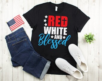 red white and blessed t shirt