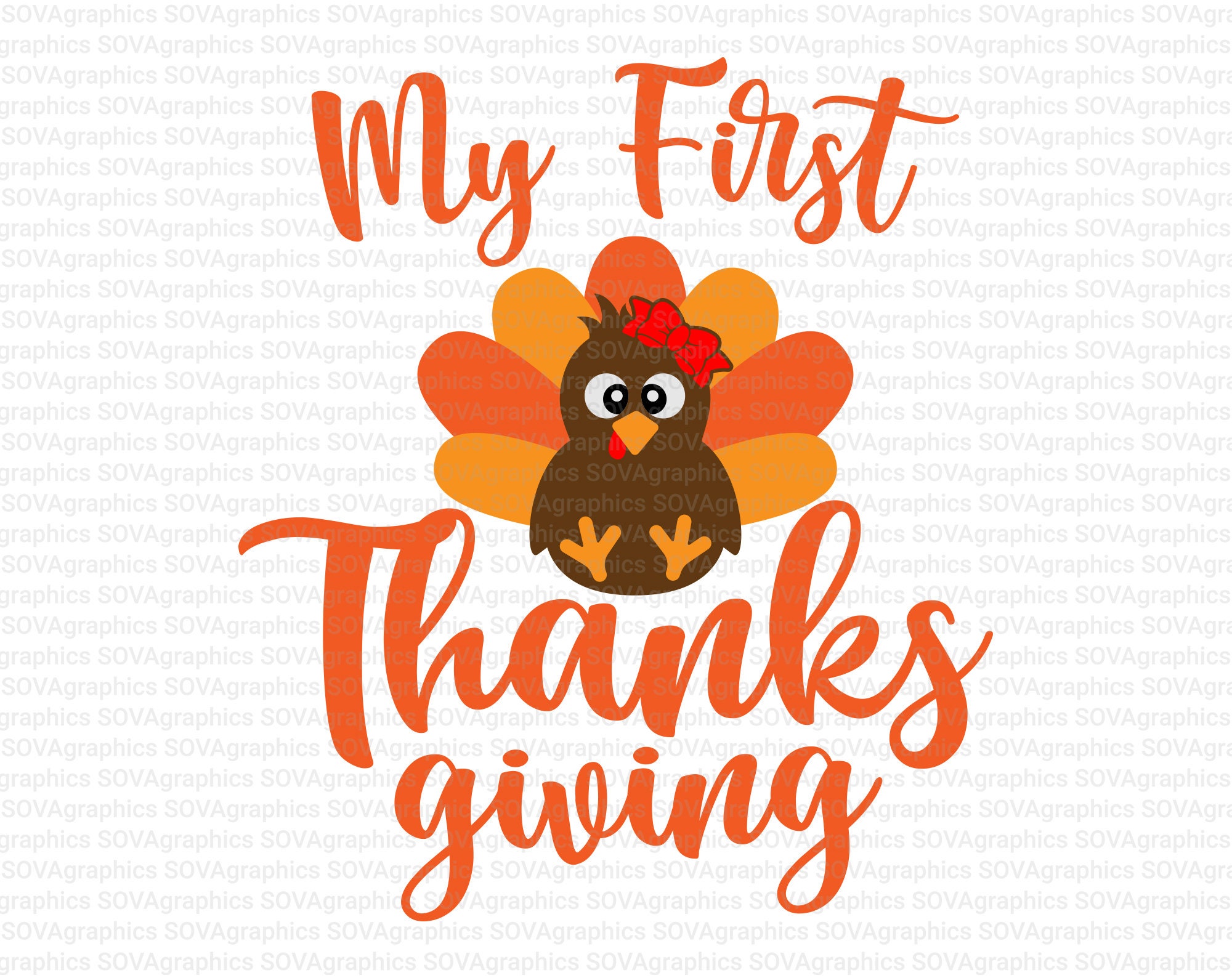 My First Thanksgiving Svg Little Turkey Svg Baby Girl Svg - Etsy