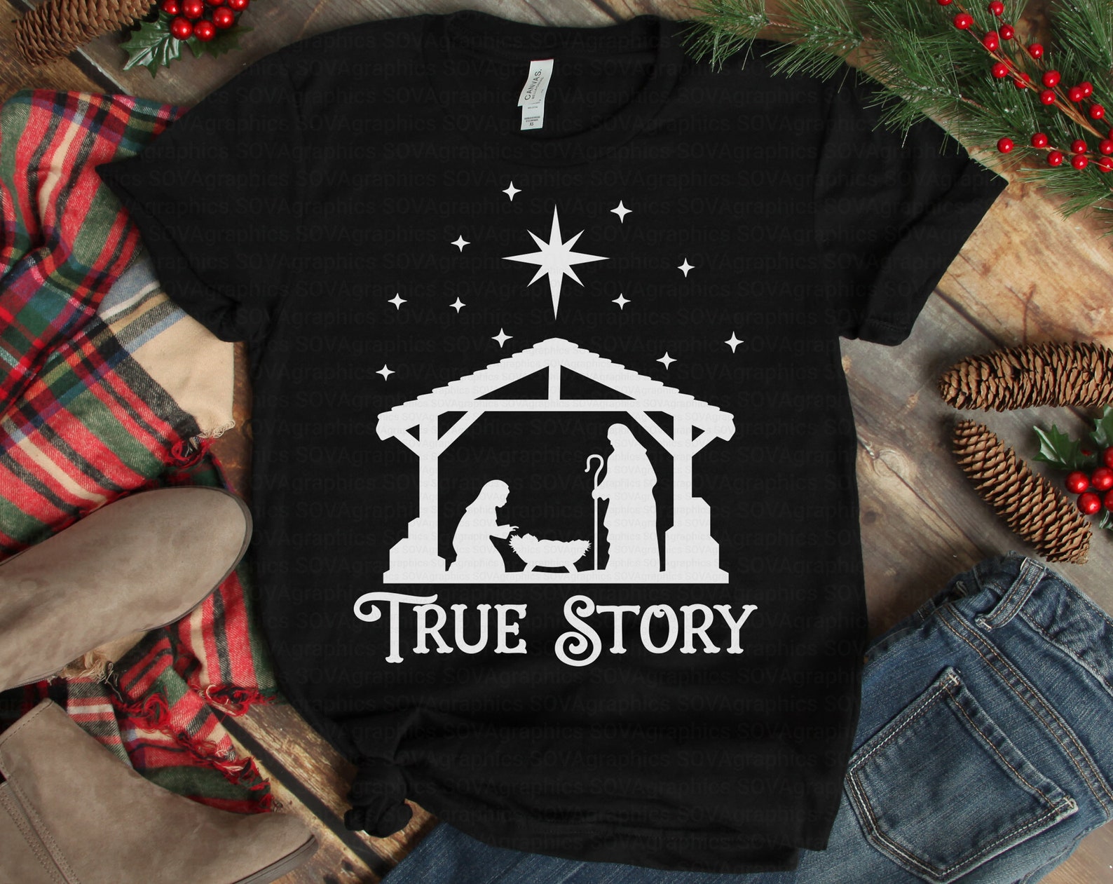 True Story svg Nativity Scene svg True Story Nativity svg | Etsy